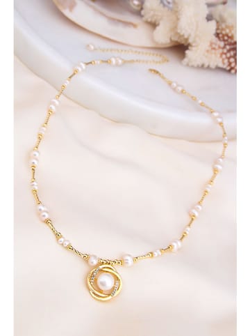 Pierres delicates Parelketting met hanger lichtroze - (L)50 cm