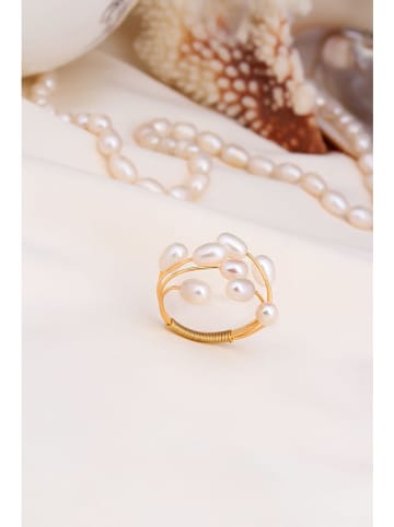 Pierres delicates Pierścionek w kolorze białym z perłami