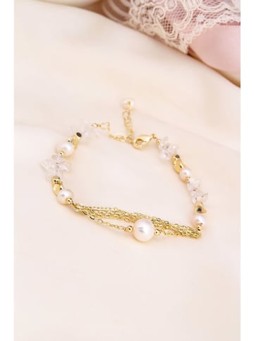 Pierres delicates Perlen-Armkette in Weiß