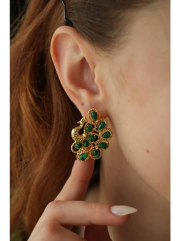 Pierres delicates Pozłacane kolczyki z agatami