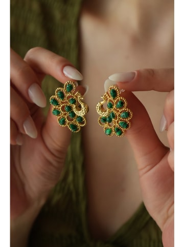 Pierres delicates Pozłacane kolczyki z agatami