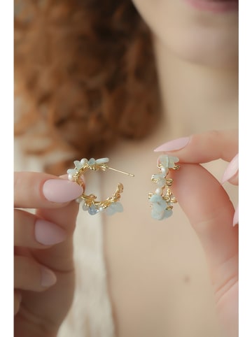 Pierres delicates Vergulde halfcreolen met edelstenen