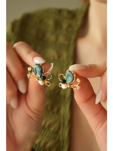 Pierres delicates Vergulde oorstekers met edelstenen
