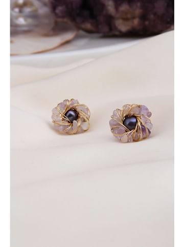 Pierres delicates Parel-oorstekers tahitikleurig