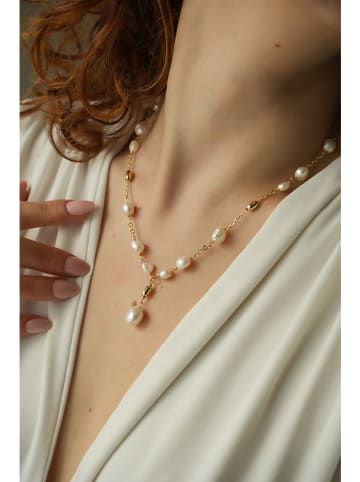 Pierres delicates Parelketting wit - (L)45 cm