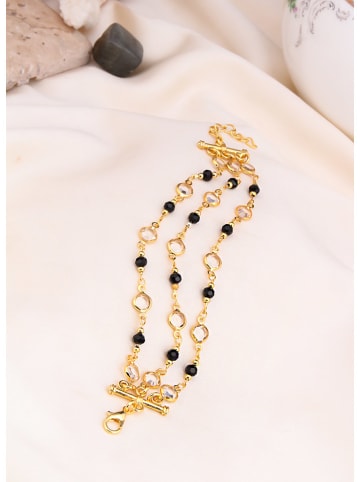 Pierres delicates Pozłacana bransoletka z kryształami