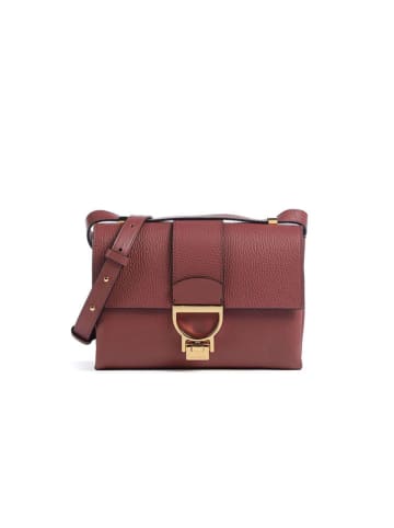 COCCINELLE Leder-Henkeltasche in Bordeaux - (B)23 x (H)17 x (T)7 cm