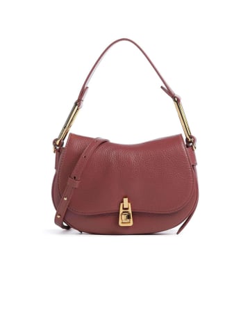 COCCINELLE Leder-Schultertasche in Bordeaux - (B)22 x (H)14 x (T)4 cm