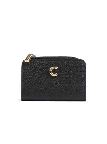 COCCINELLE Leder-Kartenetui in Schwarz - (B)12 x (H)8 cm
