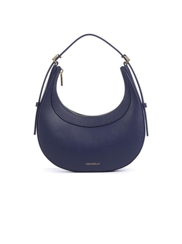 COCCINELLE Leder-Schultertasche in Dunkelblau - (B)24 x (H)13 x (T)6 cm