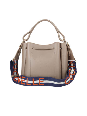 COCCINELLE Leder-Henkeltasche in Taupe - (B)20 x (H)22 x (T)14 cm