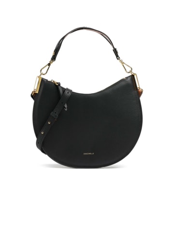 COCCINELLE Leder-Schultertasche in Schwarz - (B)33 x (H)23 x (T)7 cm