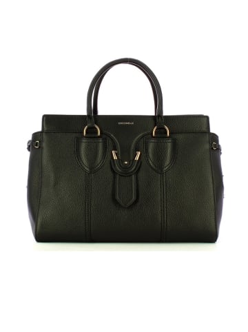 COCCINELLE Leder-Henkeltasche in Schwarz - (B)36 x (H)26 x (T)15 cm