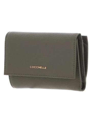 COCCINELLE Leren portemonnee kaki - (B)14 x (H)10 x (D)2 cm