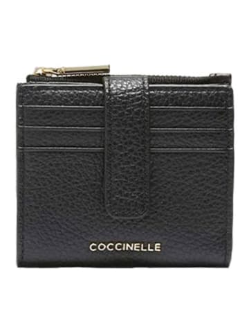 COCCINELLE Leder-Geldbörse in Schwarz - (B)10 x (H)10 x (T)1 cm