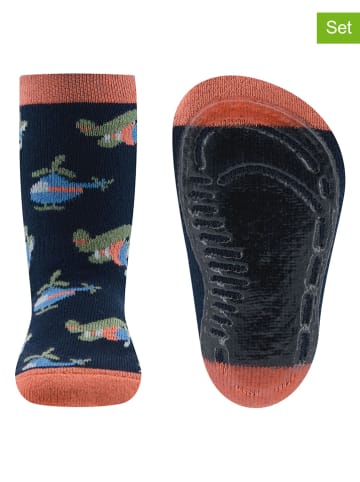 ewers 2-delige set: antislipsokken "SoftStep Vliegtuigen" donkerblauw