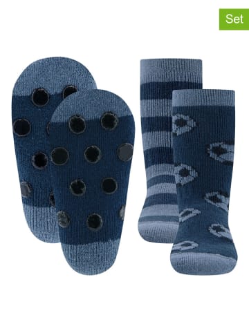 ewers 2-delige set: antislipsokken blauw