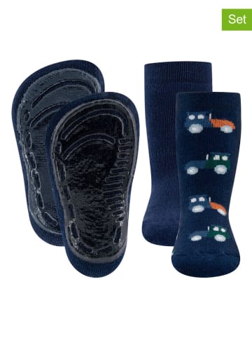 ewers 2-delige set: antislipsokken "SoftStep" donkerblauw