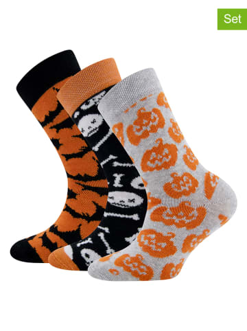ewers 3er-Set: Socken in Grau/ Orange/ Dunkelblau