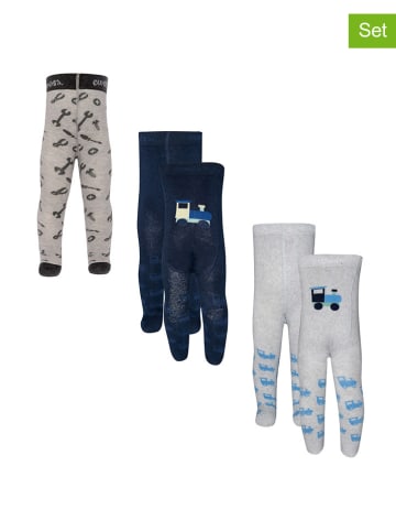 ewers 3er-Set: Thermo-Strumpfhosen in Grau/ Dunkelblau