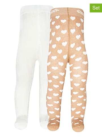 ewers 2-delige set: maillots wit/lichtbruin