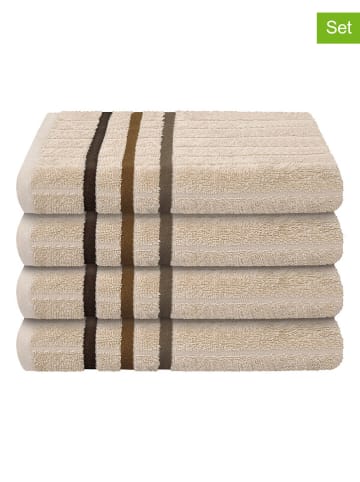 UNCOVER BY SCHIESSER 4er-Set: Handtücher "Ohio" in Beige