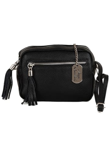Anna Morellini Leder-Umhängetasche "Micola" in Schwarz - (B)20 x (H)16 x (T)8 cm