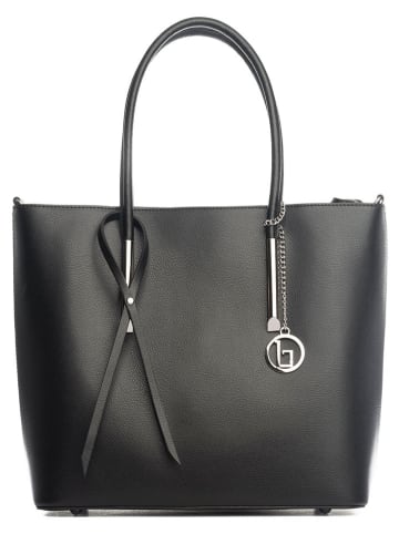 Lia Biassoni Leren schoudertas "Mallero" zwart - (B)32 x (H)30 x (D)12 cm