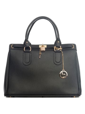 Lia Biassoni Leren handtas "Nure" zwart - (B)36 x (H)28 x (D)18 cm