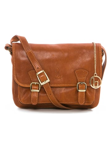 Lia Biassoni Leder-Umhängetasche in Hellbraun - (B)26 x (H)19 x (T)12 cm