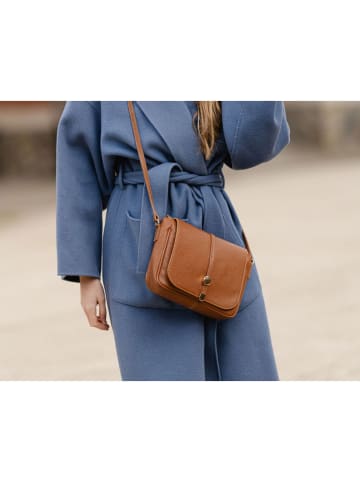 Pia Sassi Leren schoudertas lichtbruin - (B)25 x (H)23 x (D)7 cm