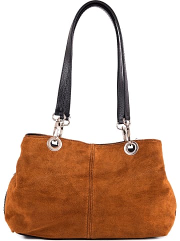 Lia Biassoni Leder-Schultertasche in Hellbraun - (B)32 x (H)20 x (T)14 cm
