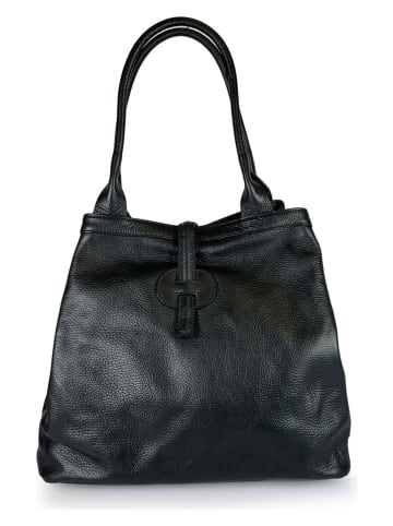Lia Biassoni Leren handtas zwart - (B)38 x (H)22 x (D)6 cm