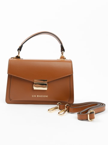 Lia Biassoni Leder-Henkeltasche in Hellbraun - (B)20 x (H)14 x (T)7 cm