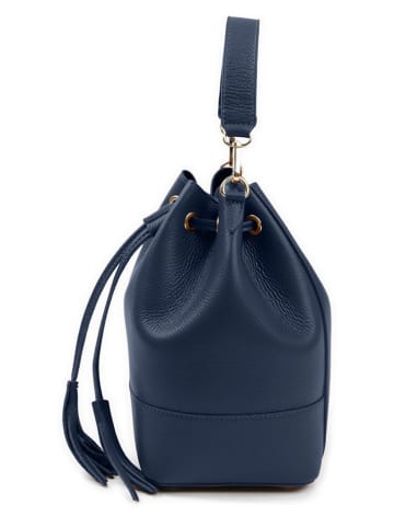 Lia Biassoni Leren handtas "Ancinale" donkerblauw - (B)25 x (H)27 x (D)17 cm
