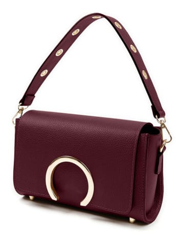 Lia Biassoni Skórzana torebka "Solano" w kolorze bordowym - 24 x 16 x 8 cm