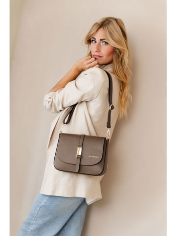 Lia Biassoni Leren schoudertas taupe - (B)24 x (H)18 x (D)8 cm