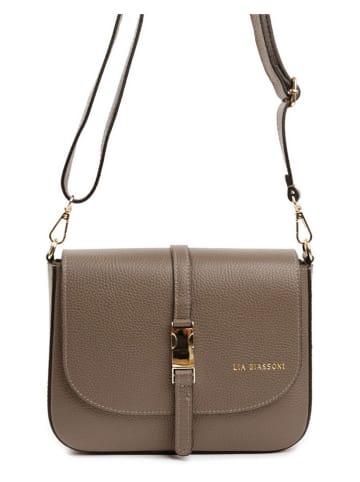 Lia Biassoni Leder-Umhängetasche in Taupe - (B)24 x (H)18 x (T)8 cm