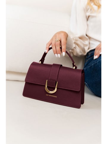 Lia Biassoni Leren handtas "Archiano" bordeaux - (B)25 x (H)16 x (D)8 cm