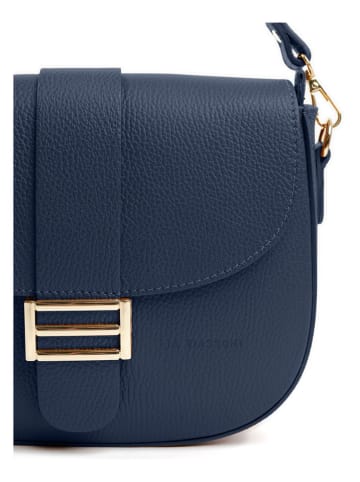 Lia Biassoni Leren schoudertas donkerblauw - (B)27 x (H)22 x (D)7 cm