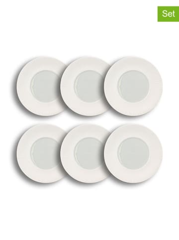 Ogo Living 6er-Set: Platzteller "Urus" in Weiß/ Mint - Ø 31 cm
