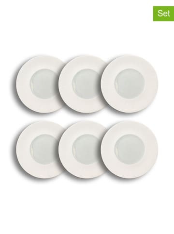 Ogo Living 6er-Set: Speiseteller "Urus" in Weiß/ Mint - Ø 28,5 cm