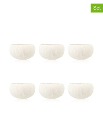 Ogo Living 6-delige set: kommen "Urus" wit/mintgroen - Ø 8 cm