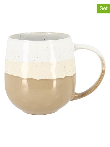 Ogo Living 6er-Set: Jumbotassen "Riga" in Beige - 440 ml