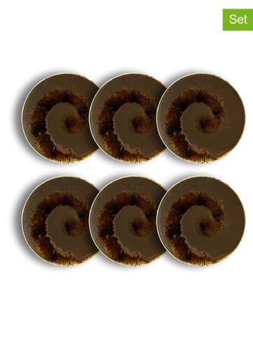 Ogo Living 6er-Set: Speiseteller in Braun - Ø 27 cm