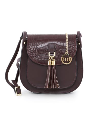Mia Tomazzi Leder-Umhängetasche "Abbadesse" in Bordeaux - (B)22 x (H)21 x (T)8 cm
