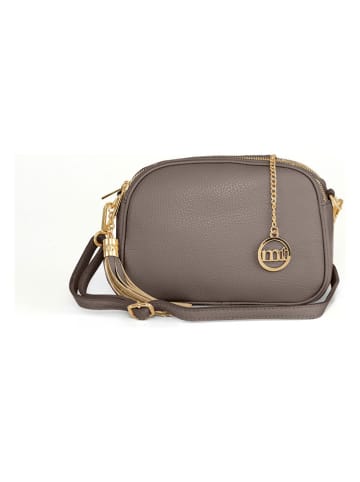 Mia Tomazzi Leren schoudertas ''Gradisca'' grijs - (B)22,5 x (H)16 x (D)7 cm