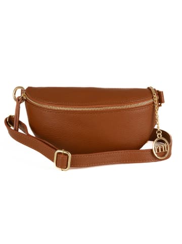 Mia Tomazzi Leder-Brustbeutel "Perugino" in Hellbraun - (B)23 x (H)13 x (T)2 cm