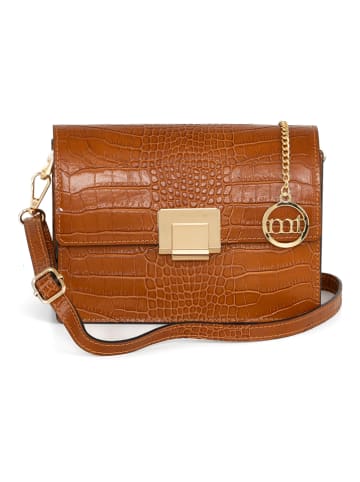 Mia Tomazzi Leren schoudertas lichtbruin - (B)22 x (H)16 x (D)9 cm