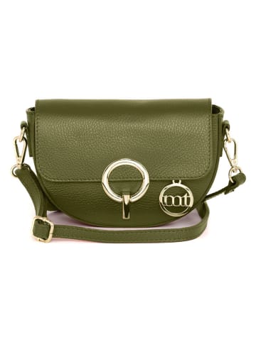 Mia Tomazzi Leder-Umhängetasche ''Azario'' in Grün - (B)19 x (H)13 x (T)6 cm